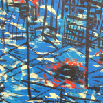 Albert Pepermans - Parking L.A. Technique mixte : acrylique, papier marouflÃ© sur toile, bois et plexiglas
123 x 80,5cm
 | Artitude galerie