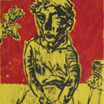 Albert Pepermans - J'Ã©coute Acryl and chinese ink on paper 

150 x 200cm
 | Artitude galerie