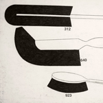 Philippe Weisbecker - (3 brosses)
Passe radiateur nÂ°312, Balayette nÂ°640 et Brosse Ã  cheveux nÂ°923 (2011) 
Pierre noir+collage sur papier
44,5 x 36,5cm
 | Artitude galerie